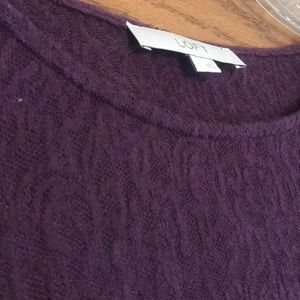 LOFT long sleeve purple shirt